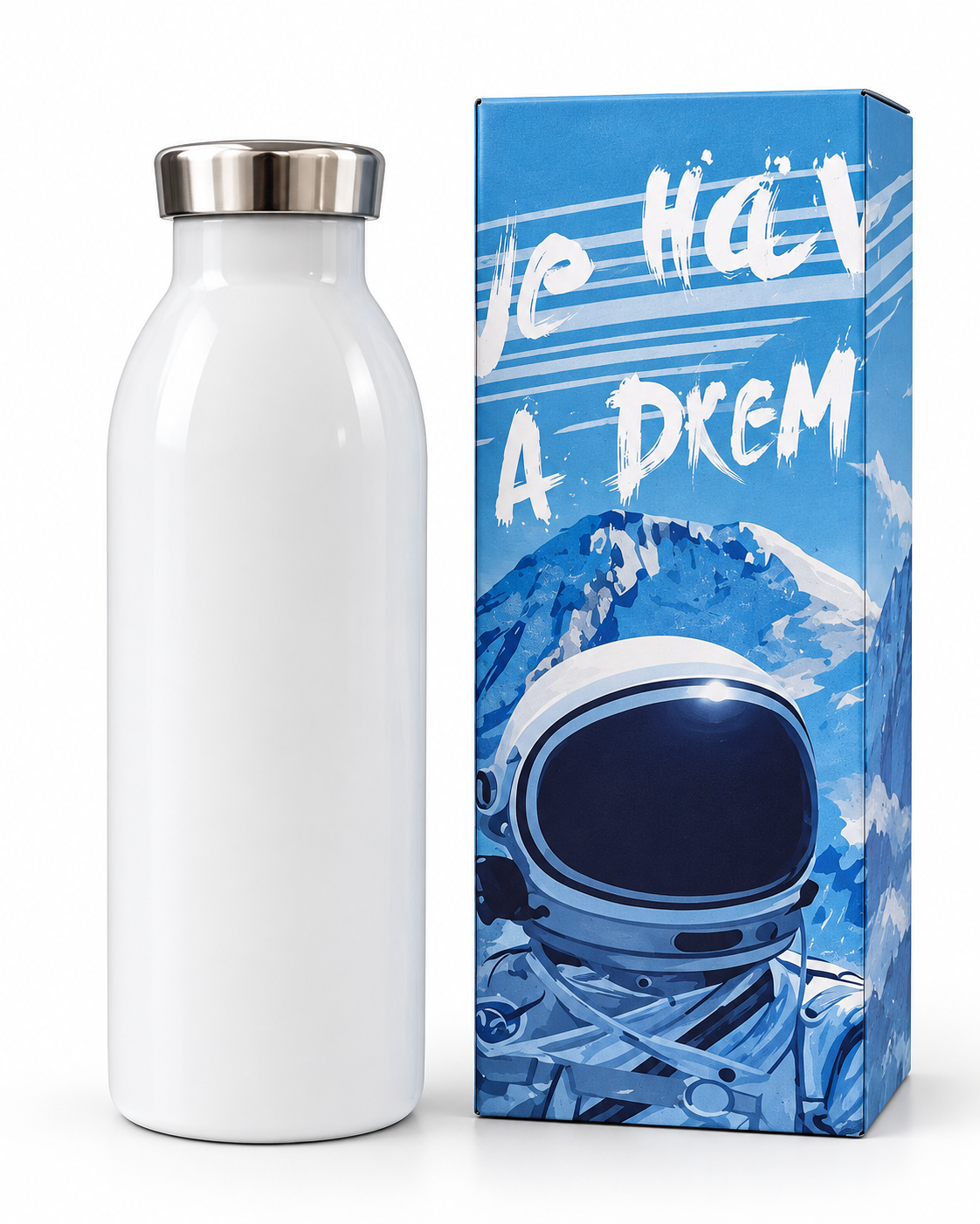 White insulated water bottle features