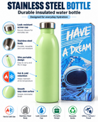 Light green water bottle and astronaut box