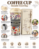 Floral travel mug product features