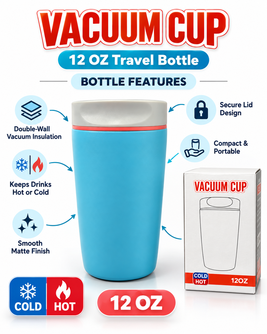 Blue vacuum cup features