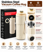 Cream vacuum coffee mug and box
