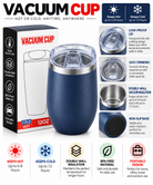 Navy blue vacuum cup with retail box