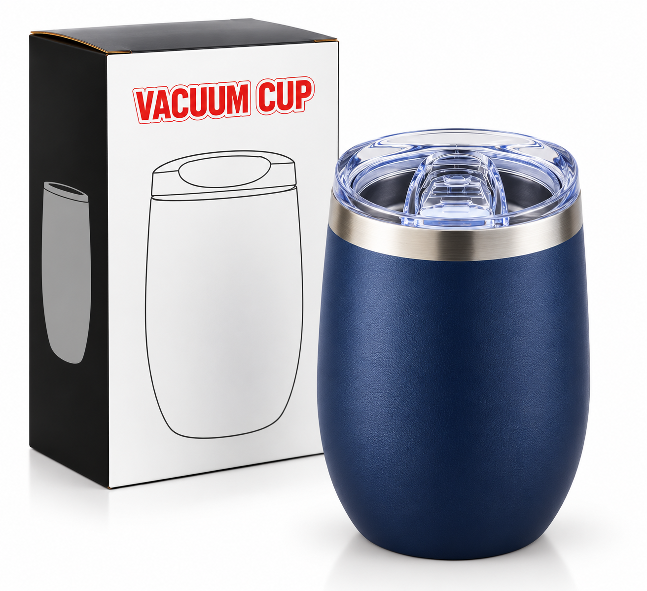 Navy blue vacuum cup features and specifications