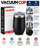 Black vacuum insulated cup and box