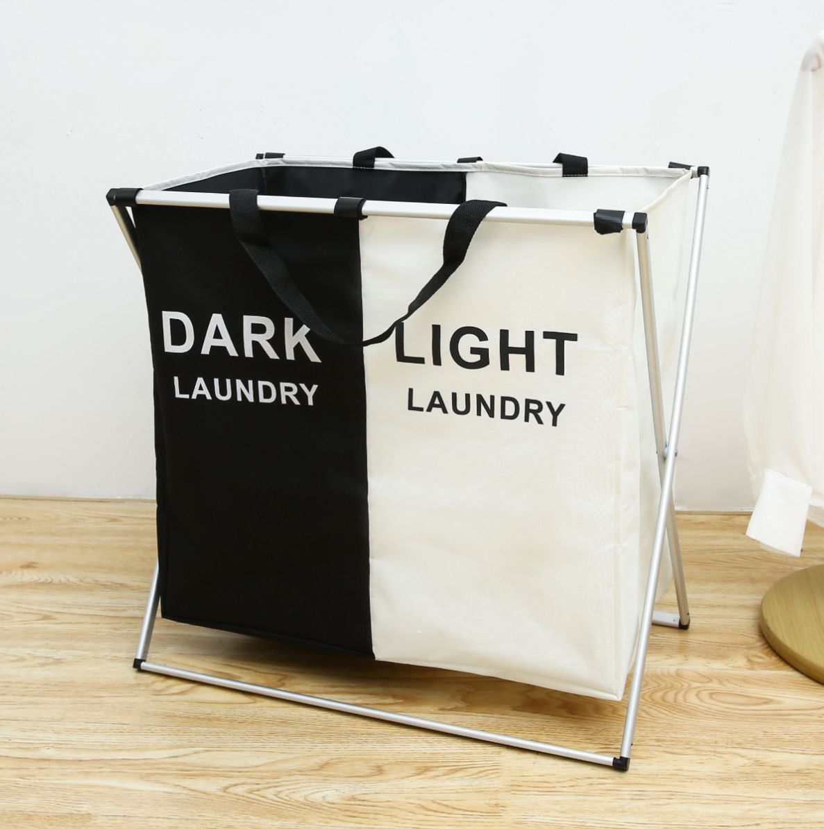 2 Compartment Dark & Light Laundry Basket - Home Phase