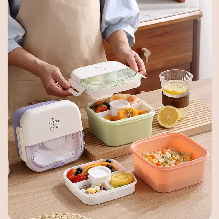2 Tier Modern Bento Lunchbox - 1100ml - Style Phase Home