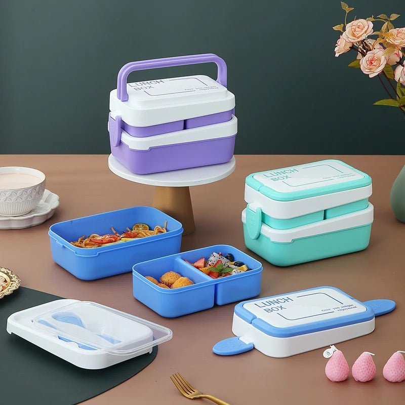 2 Tier Multi - Compartment Bento Lunchbox - 1.5 L - Style Phase Home