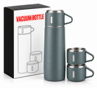 Grey 500ml vacuum bottle features and two cup set