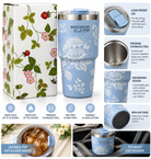 Blue floral Wedgwood travel tumbler and gift box