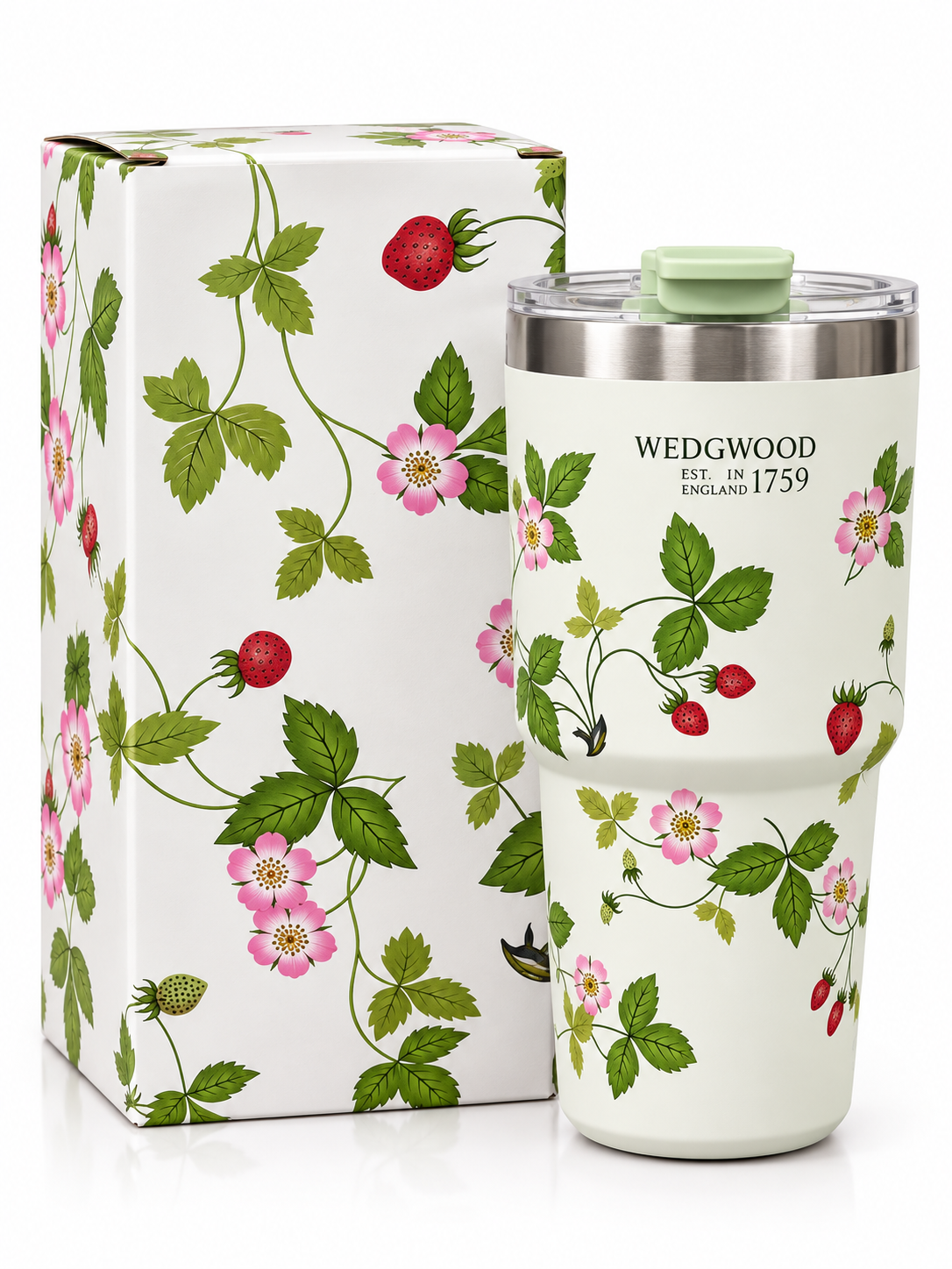 White Wedgwood floral tumbler product details and dimensions