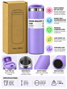Purple insulated flask features and specifications