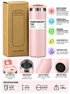 Light pink stainless steel insulated flask 480ml with box