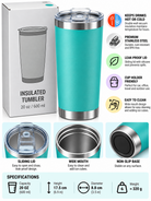 Turquoise 600ml insulated tumbler and box
