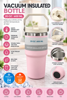 Light pink and cream insulated bottle features