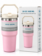 Light pink and cream insulated bottle with packaging
