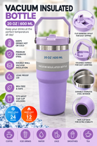 Lavender 600ml vacuum insulated bottle and packaging