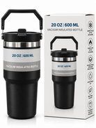 Black insulated bottle features