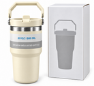 Cream insulated bottle feature infographic