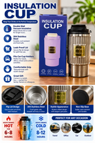 Silver stainless steel insulated cup and packaging