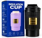 Black insulated travel cup product features