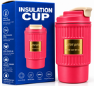 Bright pink travel cup features