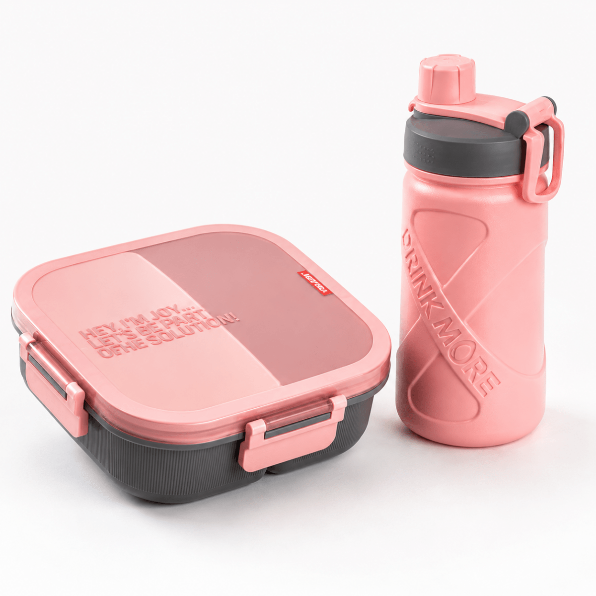 2PC 3 Compartment Square Bento Lunchbox Set - 1100ml Lunchbox + 550ml Bottle - Home Phase