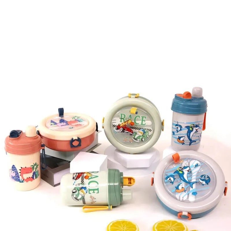 2PC Circle Bento Kidz Lunch Box & Bottle - StylePhase SA