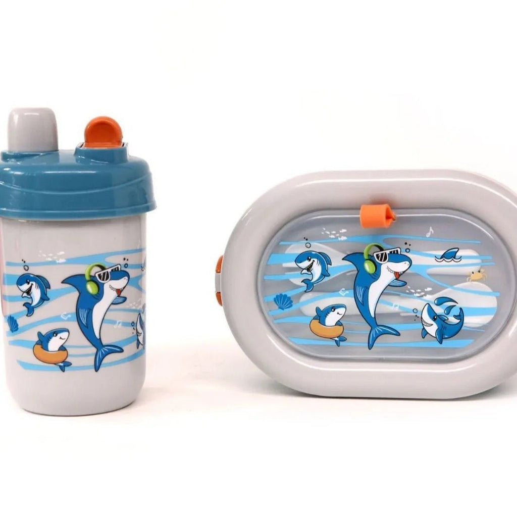 2PC Oval 2 Compartment Bento Kidz Lunch Box & Bottle - StylePhase SA