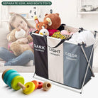 3 Compartment Colour Divided Laundry Basket - Style Phase Home