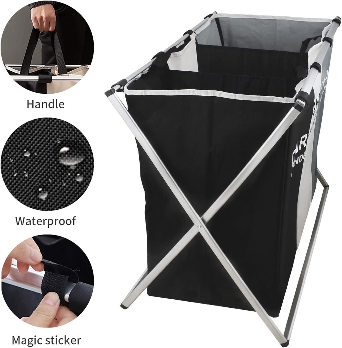 3 Compartment Colour Divided Laundry Basket - Style Phase Home