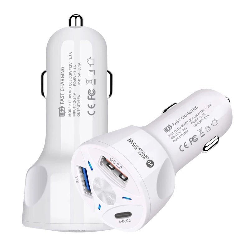 3 Port Car Charger Adapter - 50W Fast Charger - StylePhase SA