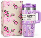 Purple floral tumbler specifications and features