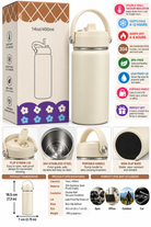 Cream insulated bottle features and specifications