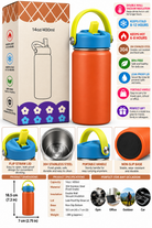Orange insulated water bottle with gift box