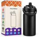Black 400ml insulated bottle product features and dimensions