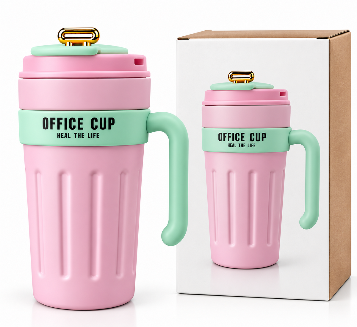 Pink and mint Office Cup with box