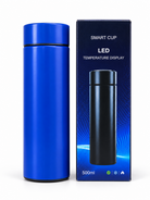 Blue 500ml smart LED temperature display vacuum bottle with box