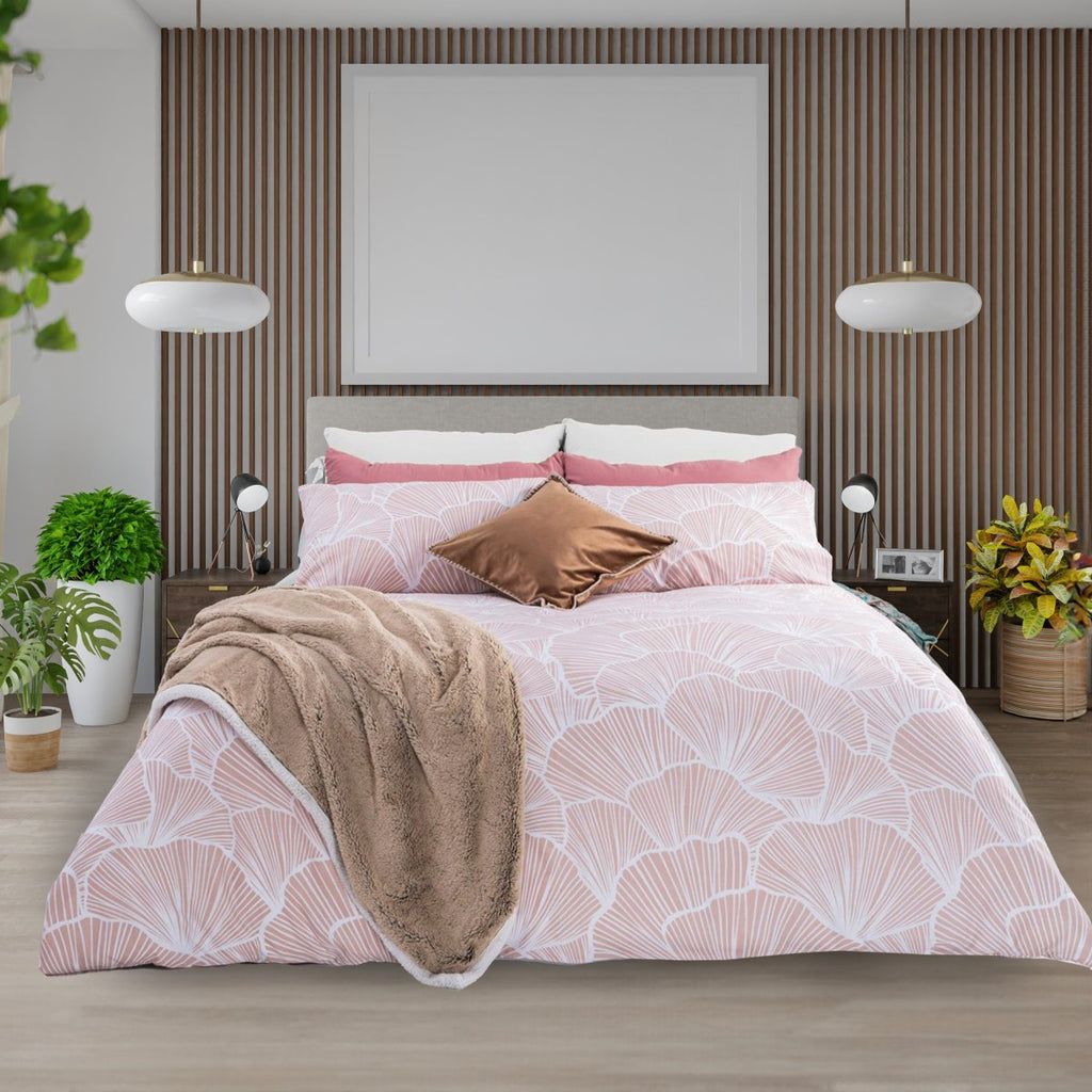 3PC Horrockses 144TC Cotton Duvet Cover - Linear Leaves - StylePhase SA