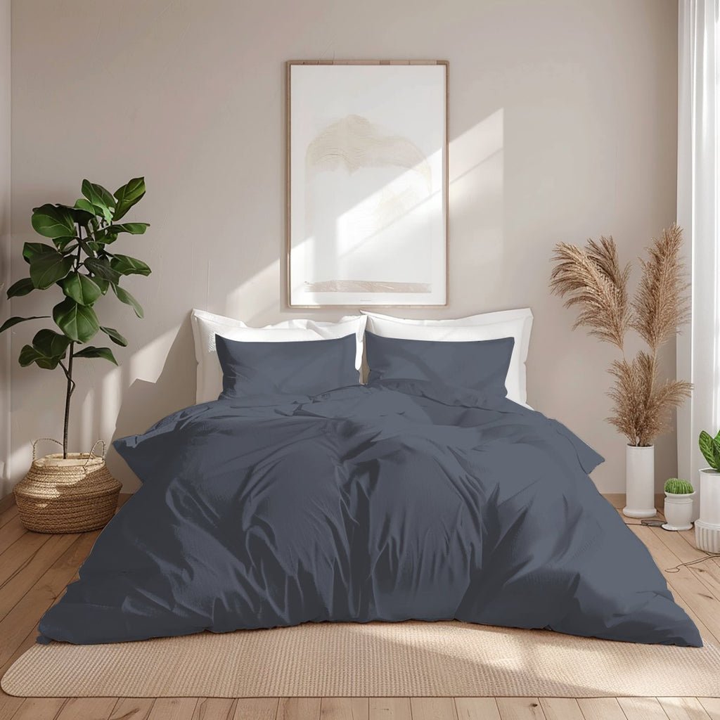 3PC Horrockses 180TC Polycotton Duvet Cover Set - Blue Slate - StylePhase SA