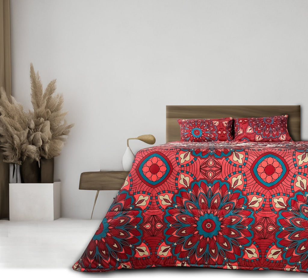3PC Printed Microfibre Comforter Set - Floral Damask - StylePhase SA