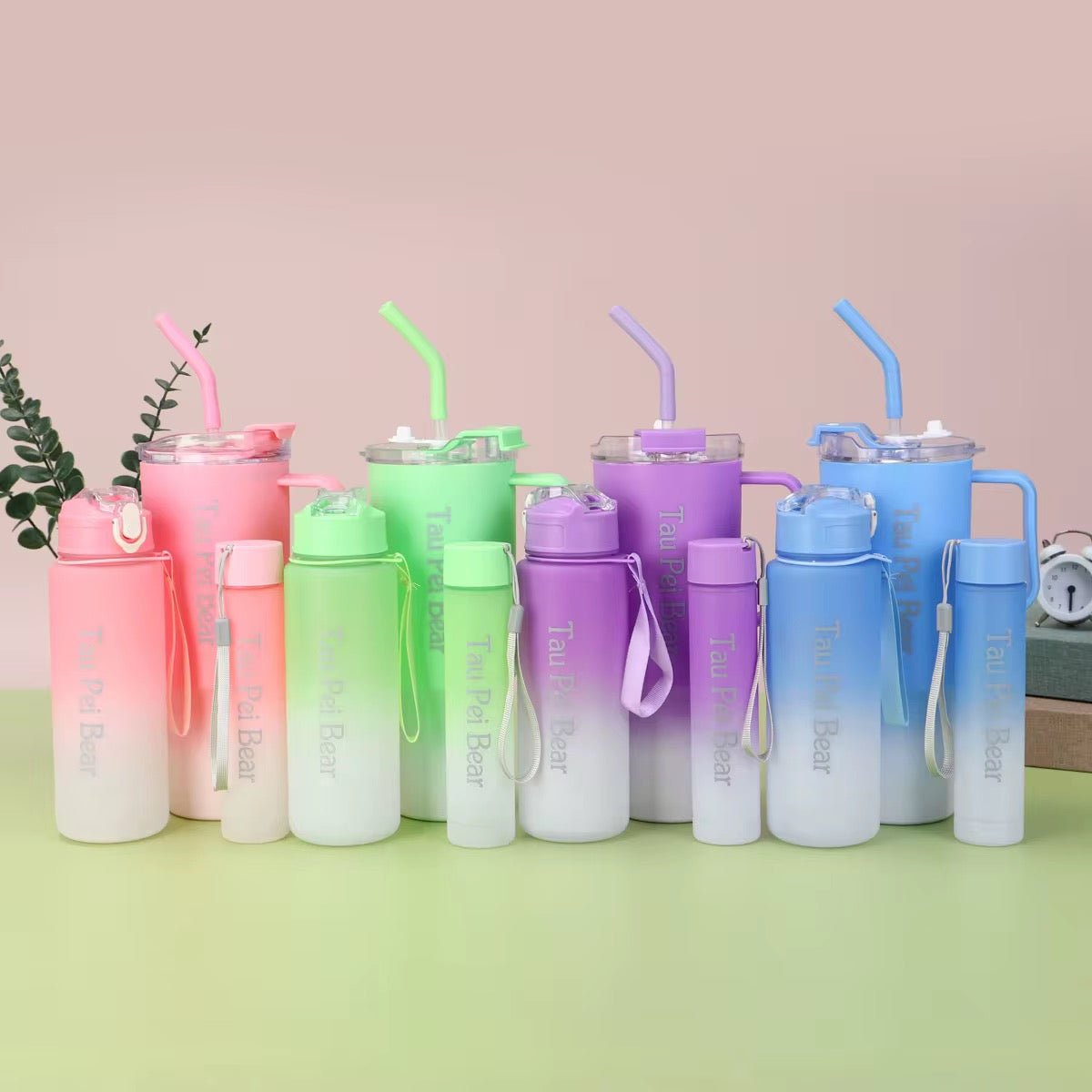 3PC Two - Tone Plastic Water Bottle Set - Home Phase