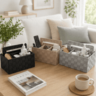 4 Compartment Woven Organizer With Handle - Home Phase