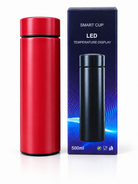 Red 500ml smart LED temperature display vacuum bottle with box