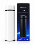White 500ml smart LED temperature display vacuum bottle with box