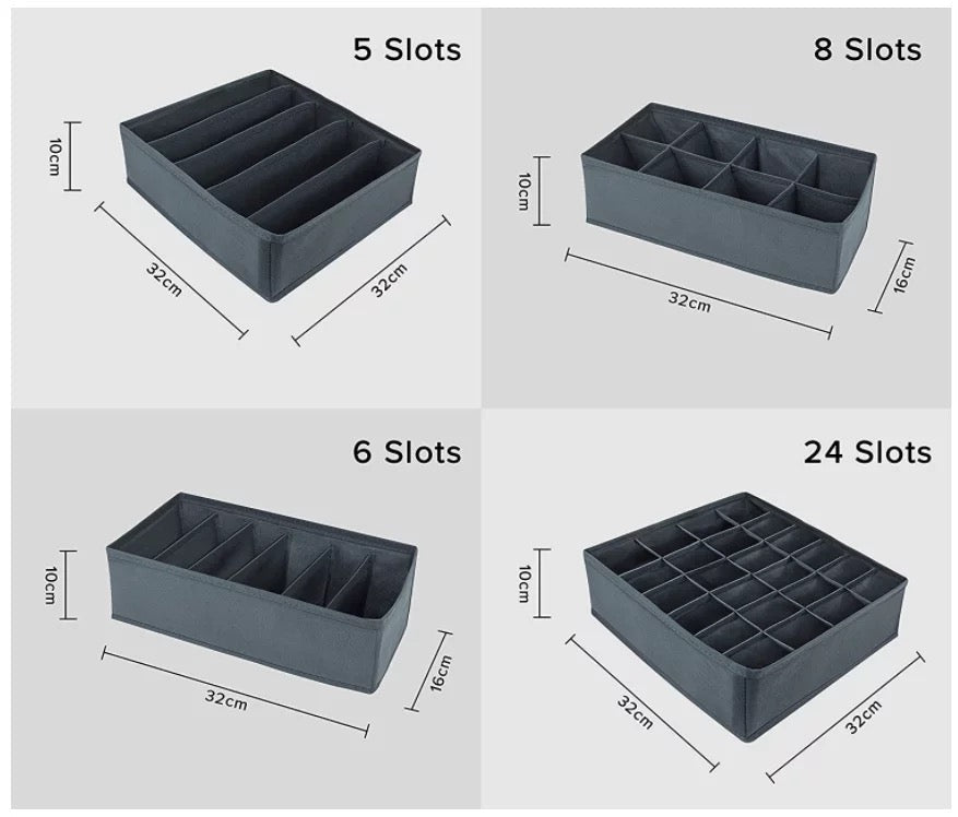 4PC Underwear Drawer Organiser - Home Phase