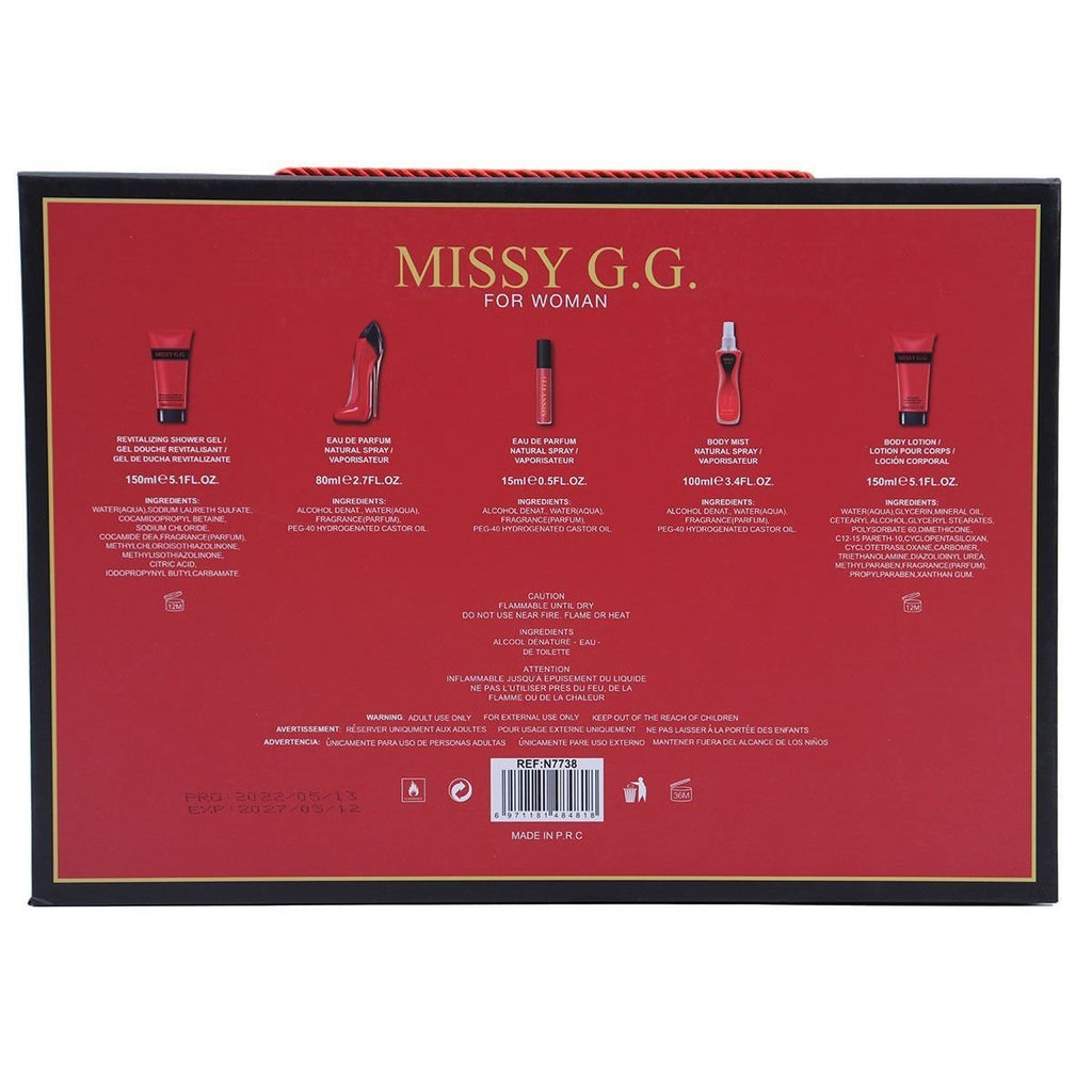 5PC Luxury Perfume Gift Set For Her - Missy G.G Red - StylePhase SA