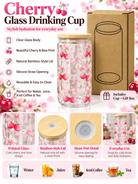 Cherry glass drinking cup details