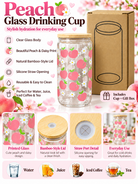 Peach and daisy glass cup product features