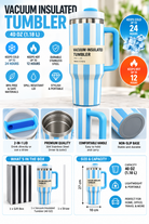 Blue striped tumbler feature graphic
