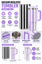 Lilac and white striped tumbler with gift box